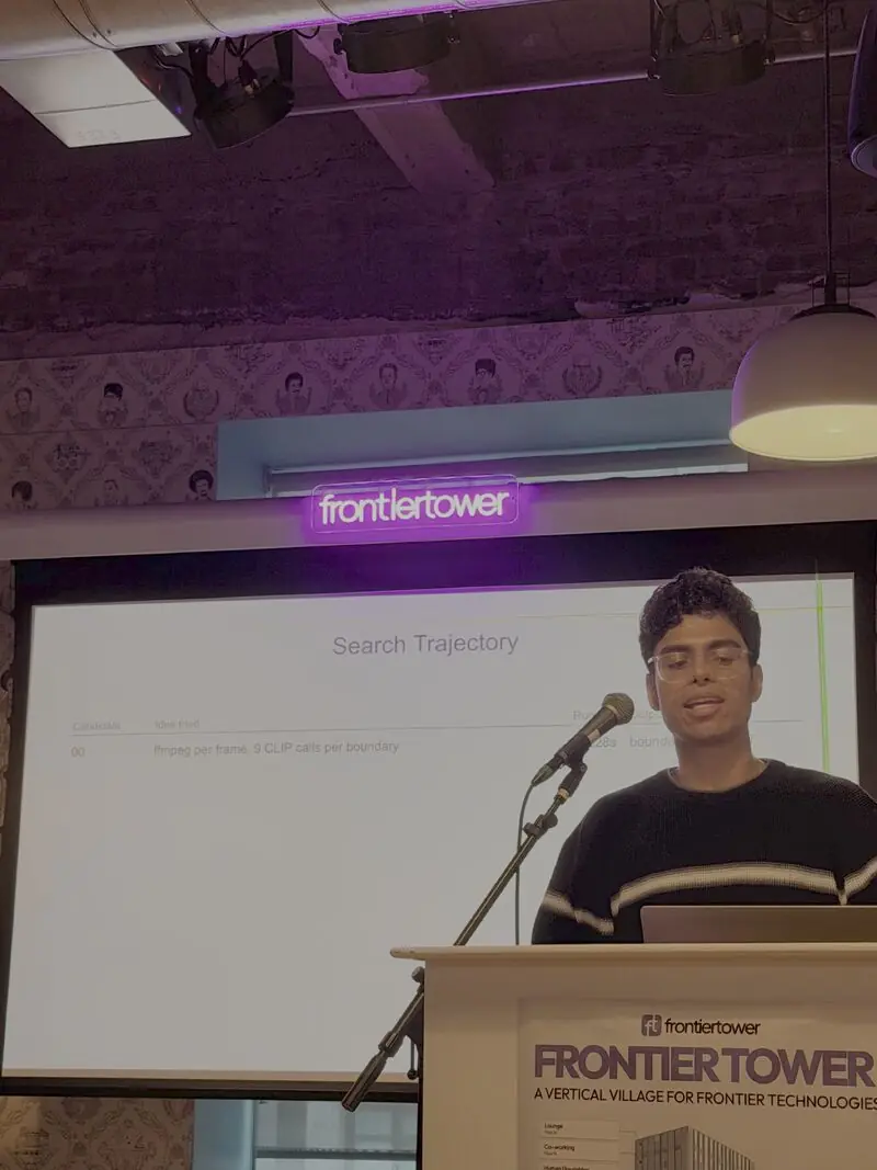 Speaker presenting on the big screen at Wild AI SF #1 on August 5, 2026 in San Francisco